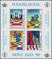 Thematik: Spiele-Schach / Games-chess: 1990, Yugoslavia. CHESS OLYMPIAD, Novi Sad. Lot With 100 Bloc - Chess