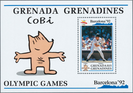 Thematik: Sport-Baseball / Sport-baseball: 1992, GRENADA/Grenadines: Summer Olympics Barcelona Minia - Baseball