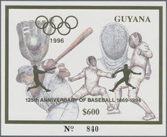 Thematik: Sport-Baseball / Sport-baseball: 1993, Guyana. Set Of 100 GOLD Souvenir Sheets And 100 SIL - Béisbol