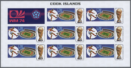 Thematik: Sport-Fußball / Sport-soccer, Football: 1974, Cook Islands. Progressive Proofs Set Of Shee - Otros & Sin Clasificación