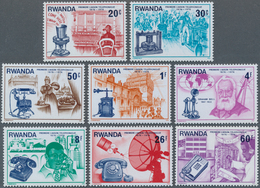 Thematik: Technik-Telefon / Technic-telephone: 1976, RWANDA: 100 Years Telephone Complete Set Of Eig - Telecom