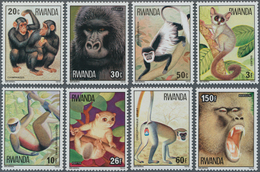 Thematik: Tiere-Affen / Animals-monkeys: 1978, RWANDA: Monkeys Complete Set Of Eight From 20c. To 15 - Scimmie