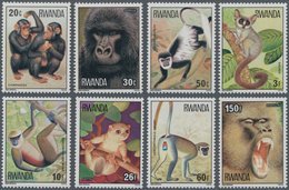 Thematik: Tiere-Affen / Animals-monkeys: 1978, RWANDA: Monkeys Complete Set Of Eight From 20c. To 15 - Monkeys