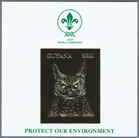Thematik: Tiere-Eulen / Animals-owls: 1993, Guyana. Lot Of 40 GOLD Souvenir Sheets And 40 SILVER Sou - Búhos, Lechuza