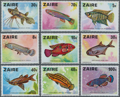 Thematik: Tiere-Fische / Animals-fishes: 1978, ZAIRE: Fishes Complete Set Of Nine Stamps In A Lot Wi - Fishes