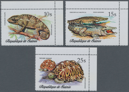 Thematik: Tiere-Reptilien / Animals-reptiles: 1977, GUINEA: Reptiles Complete Set Of The Three Airma - Autres & Non Classés