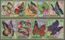 Thematik: Tiere-Schmetterlinge / Animals-butterflies: 1968, BURUNDI: Butterflies Complete Set Of Nin - Schmetterlinge