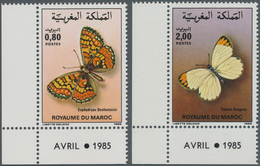 Thematik: Tiere-Schmetterlinge / Animals-butterflies: 1985, MOROCCO: Butterflies Set Of Two 0.80dh. - Vlinders