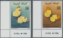 Thematik: Tiere-Schmetterlinge / Animals-butterflies: 1986, MOROCCO: Butterflies Set Of Two 1.00dh. - Farfalle