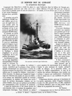 LE DERNIER MOT Du CUIRASSE La Propulsion Electrique 1915 - Schiffe