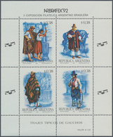 Thematik: Trachten / Costumes: 1992, ARGENTINA: ABRAFEX Stamp Exhibition Miniature Sheet With Differ - Kostüme