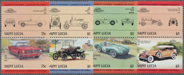 Thematik: Verkehr-Auto / Traffic-car: 1984, ST. LUCIA: Cars Se-tenant Complete Set Of 16 With Panhar - Automobili