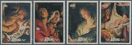 Thematik: Weihnachten / Christmas: 1988, NIUE: Christmas Complete Set Of Four With Different Rubens - Christmas