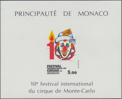 Thematik: Zirkus / Circus: 1984, Monaco, Circus Festival, Souvenir Sheet IMPERFORATE, 50 Pieces Unmo - Circus