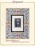 1932 Cardinal Mercier; Schwarze Probedrucke Auf Seide Gedruckt; Drei Einzelabzüge Auf Sammlungsblätter Aufgezogen - Proeven & Herdruk