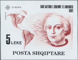 Albanien: 1992, 500 Years Of Discovery Of America Miniature Sheet ‚Christoph Columbus‘ (Europa-CEPT) - Albanië