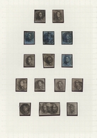 Belgien: 1849/1861, Used Collection Of 41 Stamps Epaulettes/Medaillons, Neatly Arranged On Album Pag - Collections