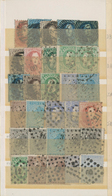 Belgien: 1849/1880 (ca.), Used Assortment Of Apprx. 180 Stamps From Epaulettes/Medaillons, Mainly Ob - Sammlungen