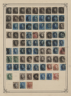 Belgien: 1849/1940 (ca.), Meist Gestempelte Sammlung Im Klemmbinder Mit Attraktivem Wert-Schwerpunkt - Verzamelingen
