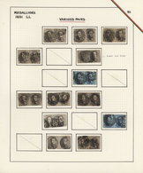 Belgien: 1851/1854, Group Of 27 Used (mainly Horiz.) Pairs, 10c. (24), 20c. (2), 40c. (1), Cut Into - Collections