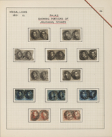 Belgien: 1851/1854, 10c. To 40c., Group Of Twelve Used Horiz. Pairs, 10c. (7), 20c. (3), 40c. (2), F - Verzamelingen