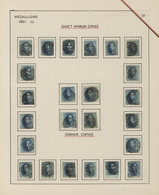 Belgien: 1851/1854, 20c. Blue, Group Of 24 Used Marginal Copies, Cut Into To Good Margins At Other S - Sammlungen