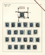 Belgien: 1851/1854, 20c. Blue, Group Of 22 Used Stamps, Fresh Colour, Mainly Good Margins Incl. Part - Verzamelingen