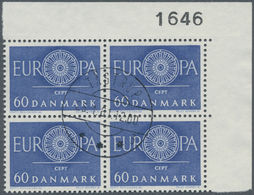 Dänemark: 1960, Europa-CEPT 60öre Ultramarine In A Lot With 1.200 Stamps Mostly In Complete (folded) - Cartas & Documentos