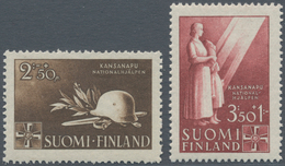 Finnland: 1943, National Relief Fund Complete Set Of Two 2mk.+50p. ‚steel Helmet Etc.‘ And 3.50+1.00 - Used Stamps