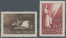 Finnland: 1943, National Relief Fund Complete Set Of Two 2mk.+50p. ‚steel Helmet Etc.‘ And 3.50+1.00 - Oblitérés