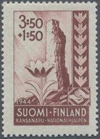 Finnland: 1944, National Relief Fund 3.50+1.50mk. 'ruins And A Flower' Large Lot With 2.850 Stamps I - Usati