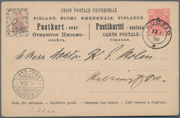 Finnland - Ganzsachen: 1871/1900, Collection Of 65 Used And One Unused Stationery Cards, 28 Of Them - Enteros Postales