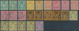 Frankreich: 1876/1886, Type Sage, Mainly Mint Lot Of 23 Stamps 4c. To 5fr., Varied Condition, Better - Collections