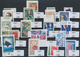 Frankreich: 1941/1980, IMPERFORATE STAMPS (NON DENTELE), Lot Of 107 U/m Stamps, Neatly Sorted On Sto - Collections