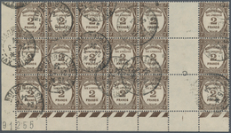 Frankreich - Portomarken: 1931, Postage Due 2fr. Sepia Lot With About 250 Stamps Incl. Many Larger B - 1859-1959 Lettres & Documents