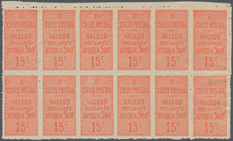 Frankreich - Postpaketmarken: 1922, Colis Postal (Valeur Declares Jusqu’a 500F‘) 15c. Red In An Unus - Sonstige & Ohne Zuordnung