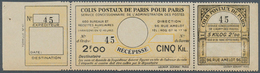 Frankreich - Postpaketmarken: PARCEL POST PARIS: 1930, Three-part Coupon 'COLIS POSTAUX DE PARIS POU - Andere & Zonder Classificatie