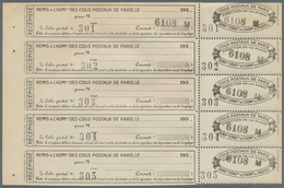 Frankreich - Postpaketmarken: PARCEL POST PARIS: 1930, Two-part Coupon 'COLIS POSTAUX DE PARIS POUR - Andere & Zonder Classificatie
