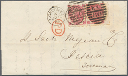 Großbritannien: 1861/1869, 6d. Foreign Rate Franked By Surface-printed Issues, Lot Of 52 Lettersheet - Other & Unclassified