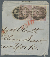 Großbritannien: 1868/1871, Assortment Of 59 Fronts/large Fragments Mainly Addressed To New York, Fra - Sonstige & Ohne Zuordnung