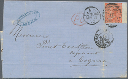 Großbritannien: 1868/1881, Lot Of 63 Entires Bearing Surface-printed Issues, Main Value Single Frank - Other & Unclassified
