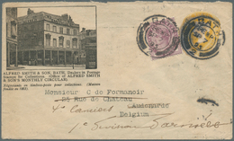 Großbritannien - Ganzsachen: 1842/1898, QV, Group Of 12 Used Stationery Envelopes, Mainly To Destina - Otros & Sin Clasificación