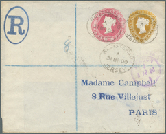 Großbritannien - Ganzsachen: 1845/1901, QV, Group Of 12 Used Stationery Envelopes, Mainly To Destina - Other & Unclassified