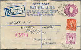 Großbritannien - Ganzsachen: 1954/1958, Group Of 19 Uprated Registered Stationery Envelopes KGVI (4) - Autres & Non Classés