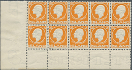 Island: 1911, Definitive Issue ‚100th Birthday Of Jon Sigurdsson‘ 25a. Orange In A Lot With 70 Stamp - Other & Unclassified