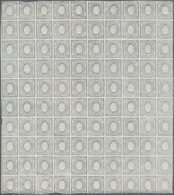 Italien: 1861, 1c. Grey Black Sheet Of 100 And Part Sheet Of 96 Mint No Gum, Fine, Sassone 700,-++ - Sammlungen