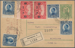 Jugoslawien: 1902/1951, About 55 Covers, Stationery Cards And Picture Postcards Including Some Earli - Covers & Documents