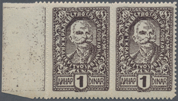 Jugoslawien: 1920, Dinar Currency 1d. "King Peter", Specialised Assortment Of Apprx. 36 Stamps, Show - Cartas & Documentos