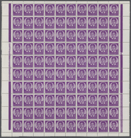 Jugoslawien: 1935, Definitives "Peter II.", 10din. Violet And 15din. Brown, Two Complete Sheets Of 1 - Briefe U. Dokumente