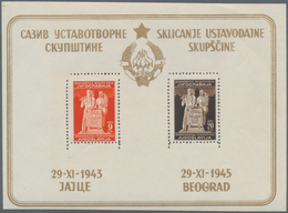 Jugoslawien: 1942/1950, Yugoslavian Area, Lot Of Ten Souvenir Sheets Incl. Croatia And Triest B 1950 - Briefe U. Dokumente